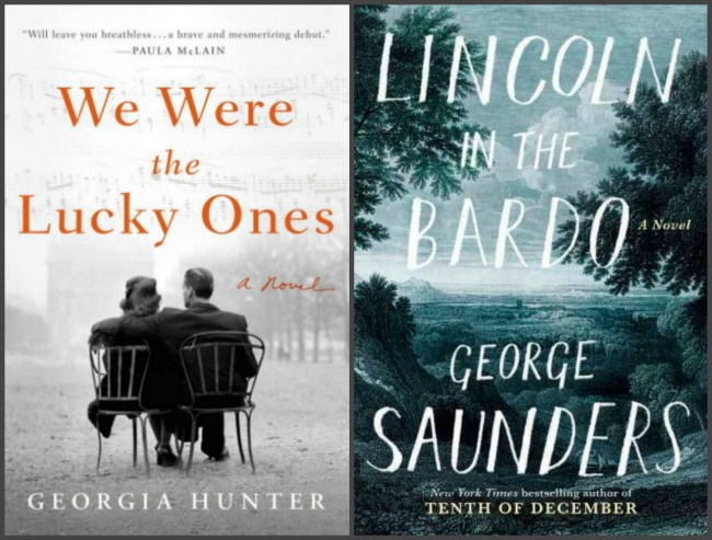 Covers of two books read last week. We Were the Lucky Ones and Lincoln in the Bardo.