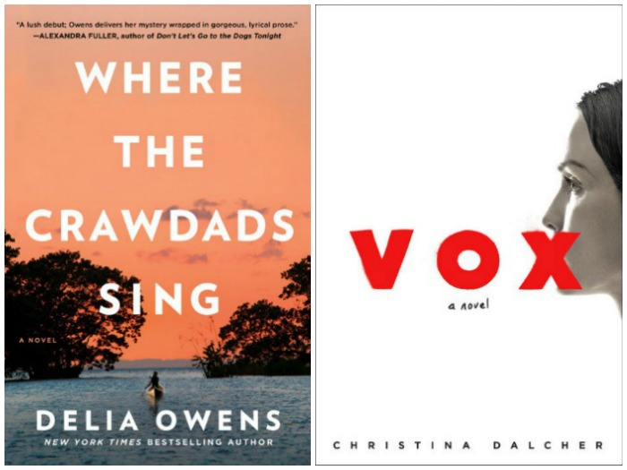 Novel Visits' My Week in Books for 8/6/18: Likely to Read Next - Where the Crawdads Sing by Delia Owens and Vox by Christina Dalcher