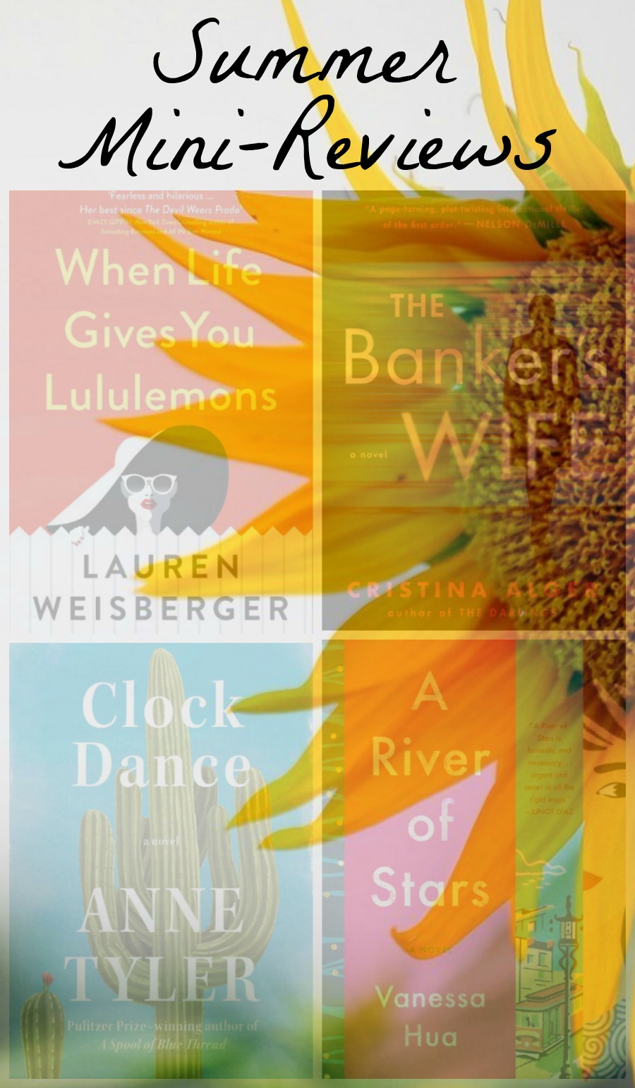 Novel Visits' Summer Mini-Reviews - Sometimes the reviews get really stacked up and this is one of those times. I start to feel a lot of anxiety when I have too many books I've yet to share, so I'm being good to myself today and covering four books from the last couple of months. In this assortment, I think you'll find a little something for almost anyone's reading taste!