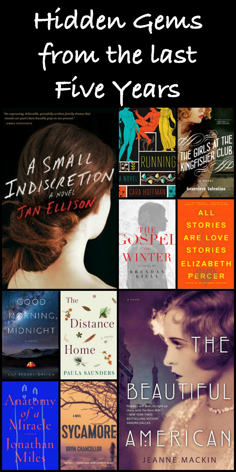 Novel Visits' Hidden Gems from the Last Five Years - A look at 10 great books you may have missed. Your backlist will grow from this one!