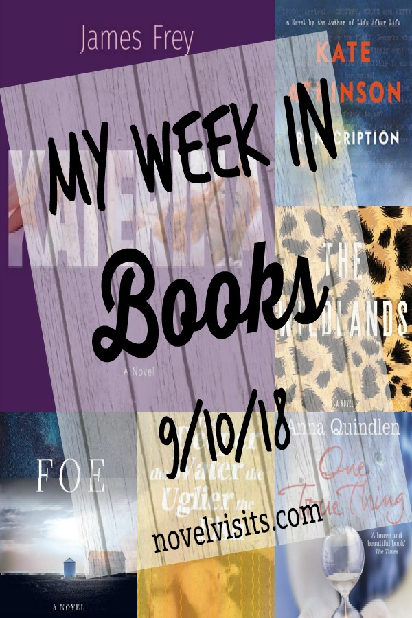 Novel Visits' My Week in Books for 9/10/18 - Last week's reading brought me a couple of pleasant surprises and now I'm moving on to the latest work of a favorite author.
