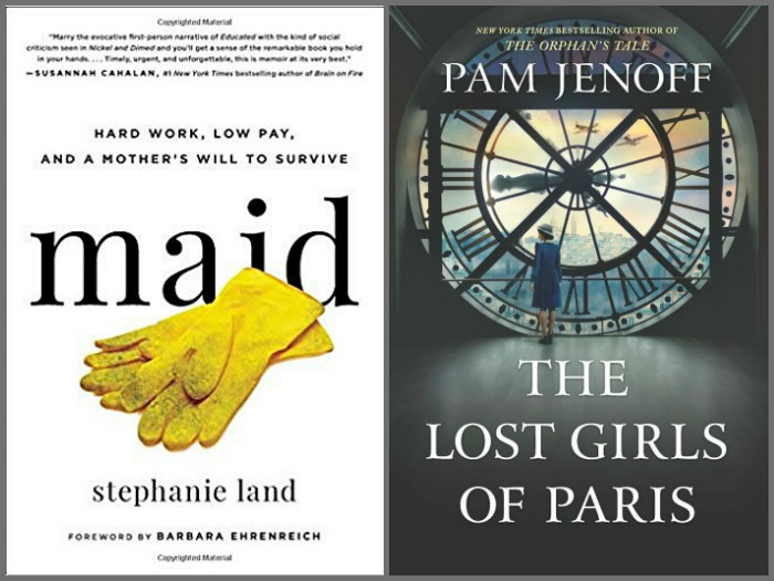 Novel Visits' My Week in Books for 1/28/19: Currently Reading - Maid by Stephanie Land and The Lost Girls of Paris by Pam Jenoff