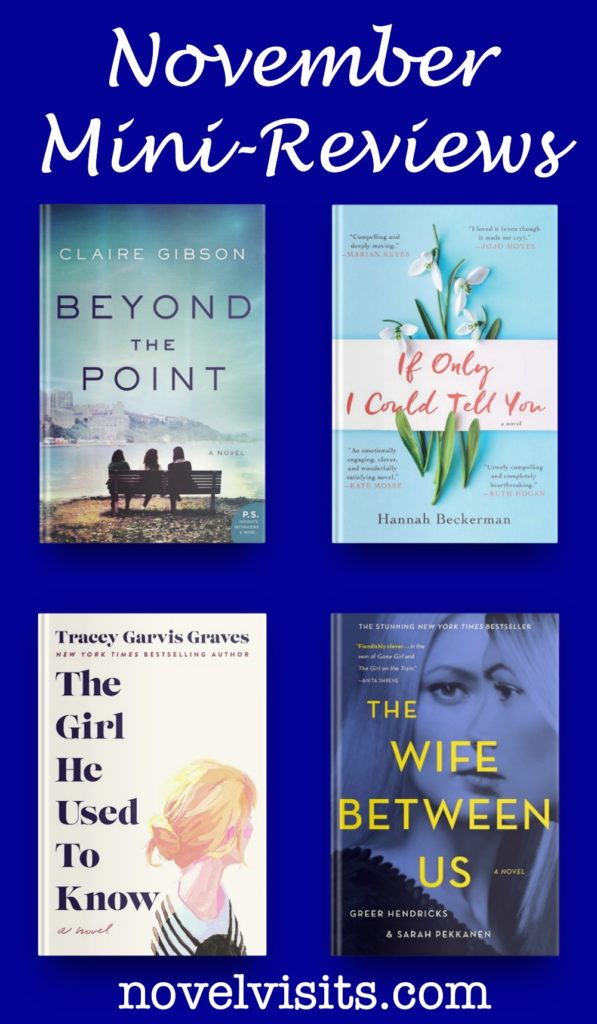 Novel Visits' November Mini-Reviews: Beyond the Point by Claire Gibson, If Only I Could Tell You by Hannah Beckerman, The Girl He Used to Know by Tracey Garvis Graves and The Wife Between Us by Greer Hendricks & Sarah Pekkanen