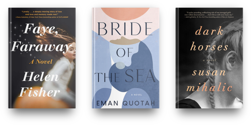 Faye, Faraway by Helen Fisher, Bride of the Sea by Eman Quotah, and Dark Horses by Susan Mihalic